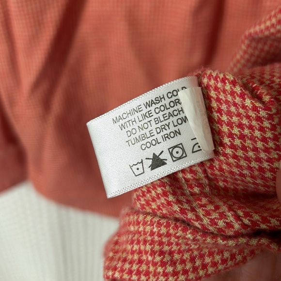 Men’s Orvis Red & Tan Houndstooth 100% Cotton Flannel Button Shirt Size L - Picture 5 of 7
